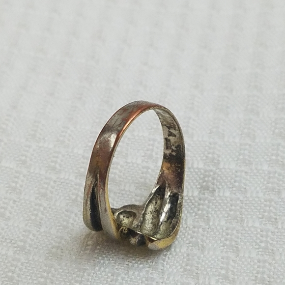 925 Stamped Sterling SILVER Vintage Look Wrap Ring - Picture 6 of 8